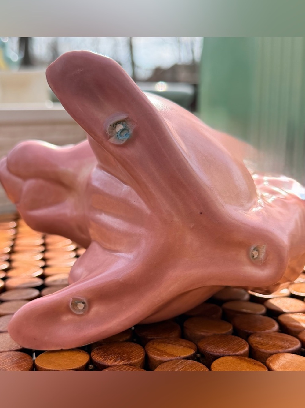 🐿️ Vintage Pink Matte Ceramic Squirrel Planter by SylvaC, Mold 1143, EUC 🌼 - Picture 7 of 10